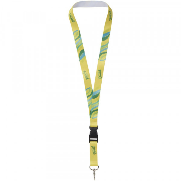 Lanyard met 1 zijde sublimatie voorzien van haak en buckle