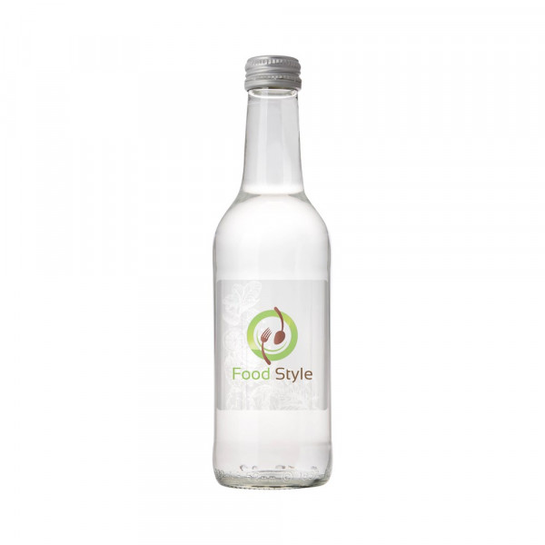 Glazen fles met 330 ml bronwater